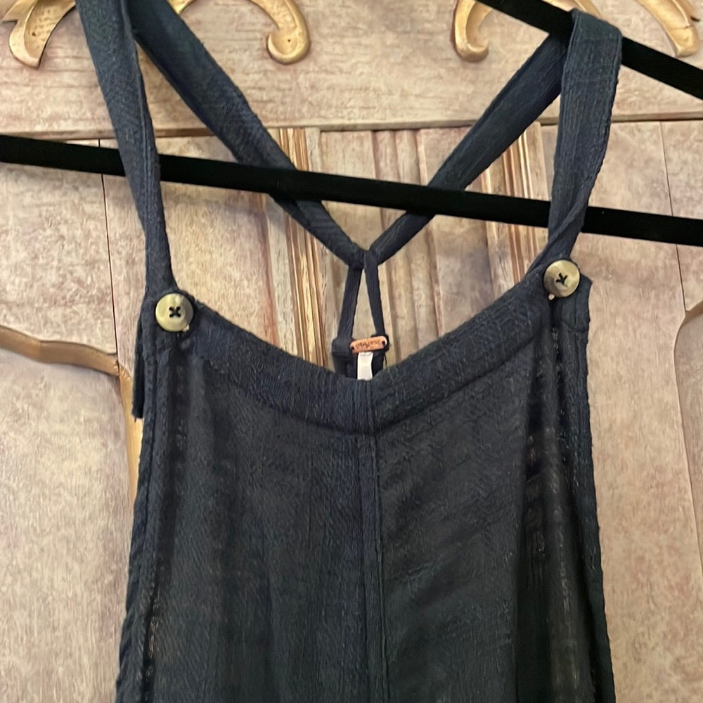New !!!! Cute navy/black 100 percent cotton overalls. New with tags